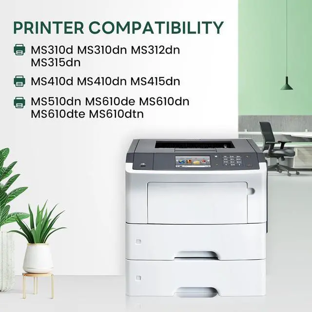 Alt view image 2 of 5 - Ennovor 50F1H00 501H Toner Cartridge High Yield Replacement for Lexmark 501H 50F1H00 MS310dn MS410dn MS610dn MS312dn MS315dn MS415dn Printer Ink Black, 2 Pack [10,000 Pages]