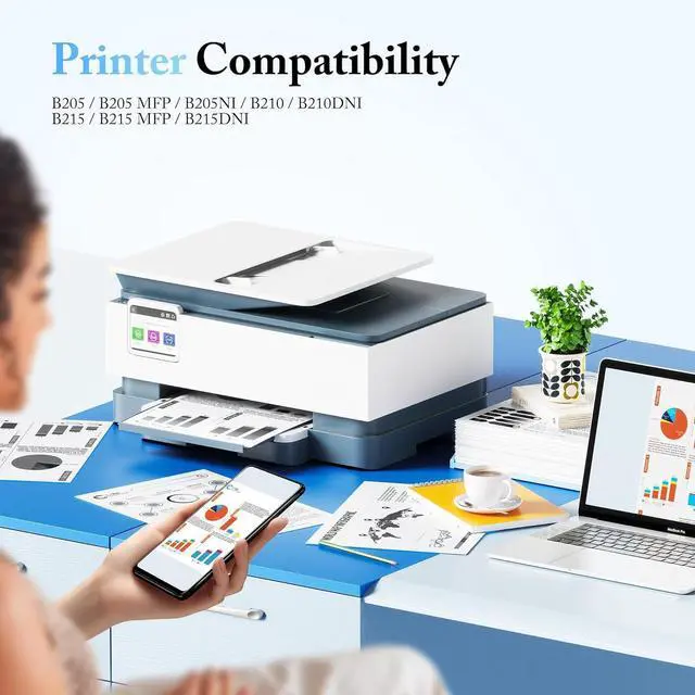 Alt view image 2 of 7 - Ennovor LxTek B210 Compatible Toner Cartridges for Xerox B205 B210 B215 for Xerox B215 B215DNI B205NI B210DNI B205MFP B215MFP 106r04346 106r04347 Toner (Black, 2-Pack)