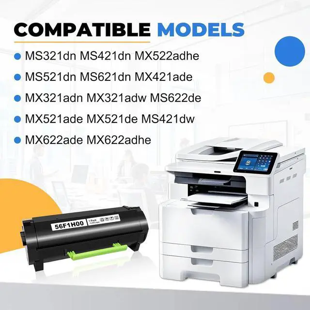 Alt view image 2 of 5 - Ennovor 56F1H00 High Yield Toner Cartridge Compatible for Lexmark 56F1H00 Toner Cartridge for MS321,MS421,MS521,MS621,MS622,MX521,MX522,MX622,MX321,MX421,Laser Printer (1 Pack,15,000 Pages)
