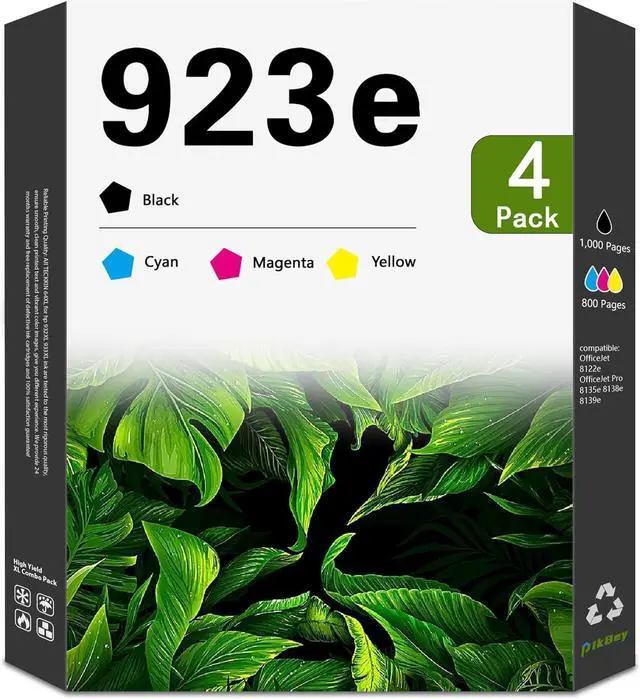 Main image of Ennovor 923e Ink Cartridge Combo Pack (4-Pack, Black/Cyan/Yellow/Magenta) Compatible 923e Ink Replacement for HP 923e Ink use with OfficeJet 8122e OfficeJet Pro 8135e 8138e 8139e Printer