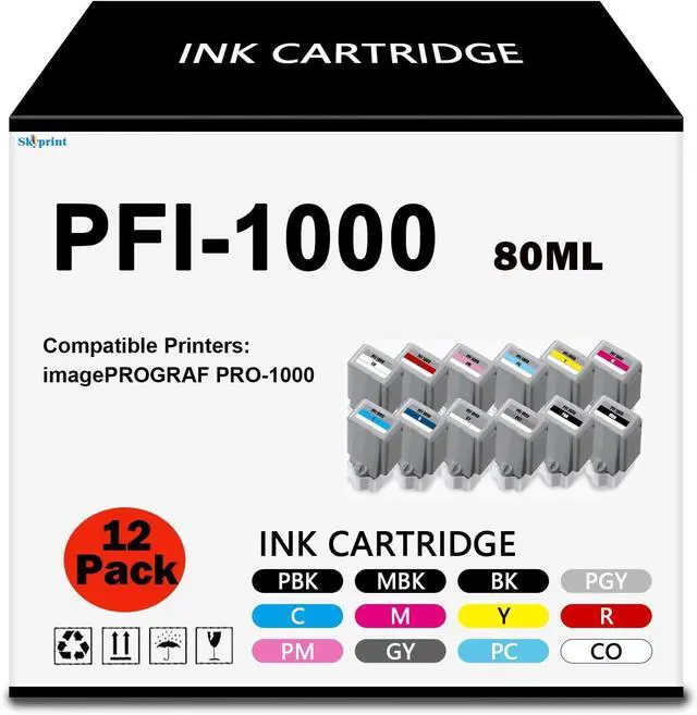 PRO1000 PFI1000 Ink Cartridge Compatible with Canon PFI-1000 Ink Tank ...