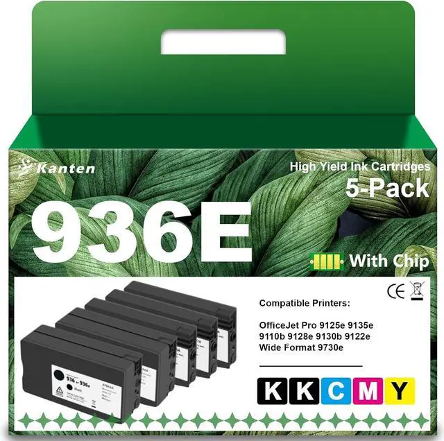 Main image of Ennovor 936e 936XL Ink Cartridges (with New Chip) Compatible for HP OfficeJet Pro 9125e 9135e 9110b 9128e 9130b 9122e Wide Format 9730e Printer(5-Pack 2BK&CMY)