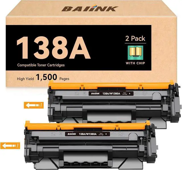 Main image of Ennovor 138A W1380A (with Chip) Compatible Toner Cartridges Replacement for HP 138A W1380A 138X W1380X Compatible for HP Pro 3001dw 3001dn MFP 3101fdw 3001fdw Printer (Black, 2-Pack)