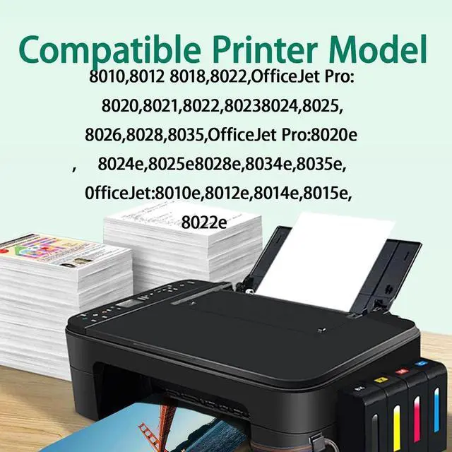 Alt view image 2 of 5 - Ennovor 910XL Ink Cartridges Use for HP Printers OfficeJet Pro 8020e 8024e 8025e 8028e 8034e 8035e 3JB41AN 4-Pack (910XLBK 910CMY)