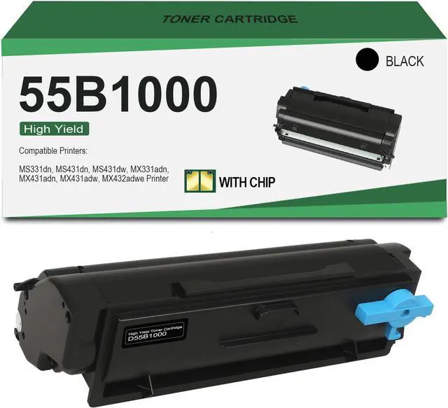 Main image of Ennovor 55B1000 Black Toner Cartridge (with Chip) for Lexmark 55B1000 High Yield Toner Compatible MS331dn MS431dn MS431dw MX331adn MX431adn MX431adw MX432adwe Printer (1 Pack)