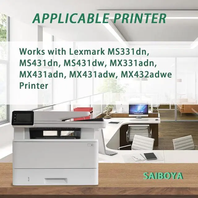 Alt view image 2 of 6 - Ennovor 55B1000 Black Toner Cartridge (with Chip) for Lexmark 55B1000 High Yield Toner Compatible MS331dn MS431dn MS431dw MX331adn MX431adn MX431adw MX432adwe Printer (1 Pack)