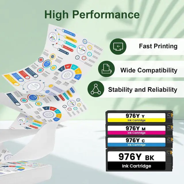 Alt view image 6 of 7 - Ennovor 976Y Ink Cartridge 4PK Replacement for HP 976Y L0R08A L0R06A L0R05A L0R07A Remanufactured for Pagewide Pro 552dw 552dn 577dw 577z Managed P55250dw P57750dw (Black, Cyan, Magenta, Yellow)