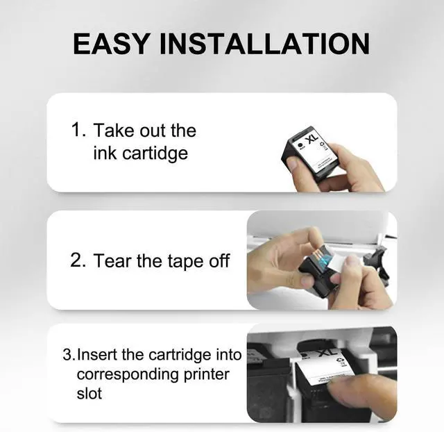 Alt view image 7 of 7 - Ennovor High Capacity 3XL Verite 5 Replacement Ink Cartridge Remanufactured for Verite 5 V50 V55 V55W Eco V55 Plus, V60 Eco 640 Eco 64 Series, V65 Eco, V65 Plus (1 Black/1 Tri-Color, Set)