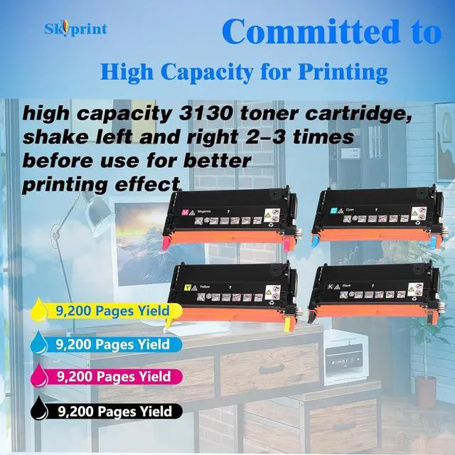 Alt view image 3 of 6 - Ennovor 3130 Black Toner Cartridge H516C Compatible with Dell 3130 3130CN 3130CND Printers 9,000 Pages