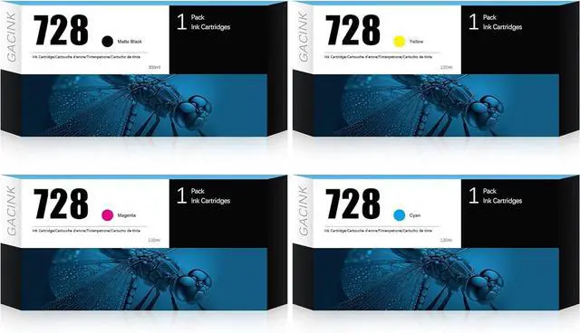 Main image of Ennovor 728 Ink Cartridges 4 Pack (300ml Matte Black / 130ml Cyan/Magenta/Yellow) Compatible with HP DesignJet T830 MFP & T730 Large Format Plotter Printers