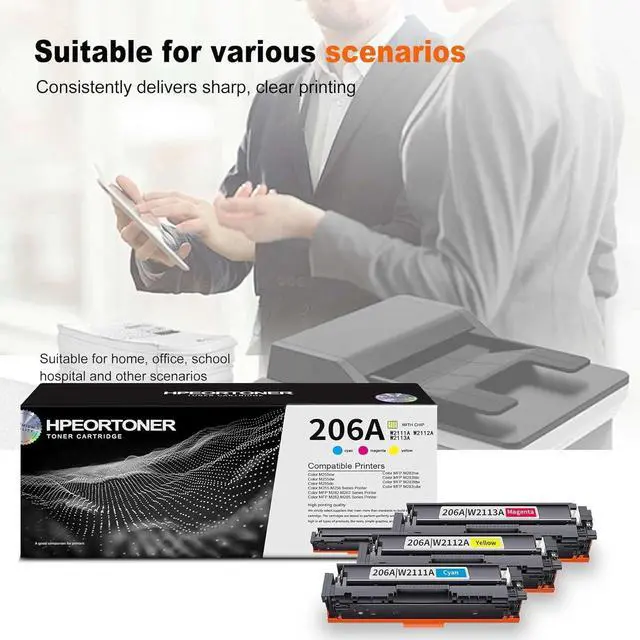 Alt view image 6 of 6 - Ennovor 3 Pack 206A C/M/Y Toner Cartridge,Replacement for HP 206A| W2111A W2112A W2113A Color M255-M256 Series Color M255nw Color M255dw Color M255dn Color MFP M282-M283 Series Printer