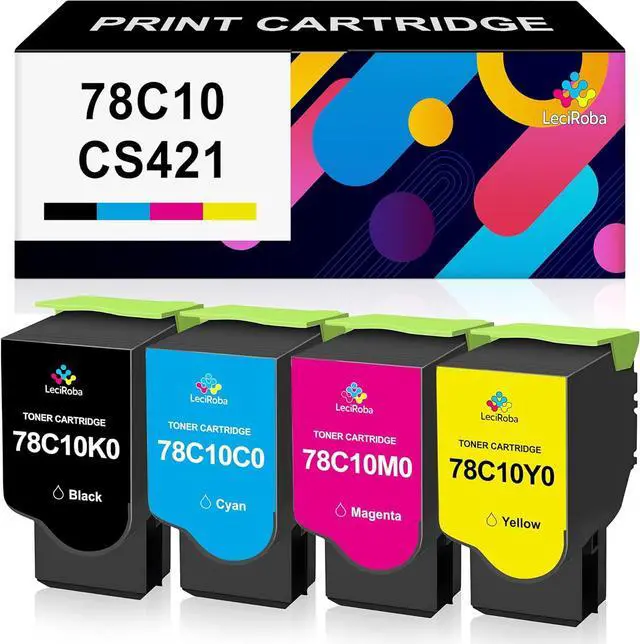 Main image of Ennovor LeciRoba CS421 Toner Cartridge Replacement for Lexmark CS421 CS421DN CX421ADN CS521 CX521 CS521DN CX521ADN CS522 CX522 CS522DE CX522ADE CS622 CX622 CS622DE CX622ADE CX625 CX625DE (4-Pack)
