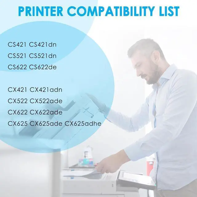 Alt view image 2 of 7 - Ennovor LeciRoba CS421 Toner Cartridge Replacement for Lexmark CS421 CS421DN CX421ADN CS521 CX521 CS521DN CX521ADN CS522 CX522 CS522DE CX522ADE CS622 CX622 CS622DE CX622ADE CX625 CX625DE (4-Pack)