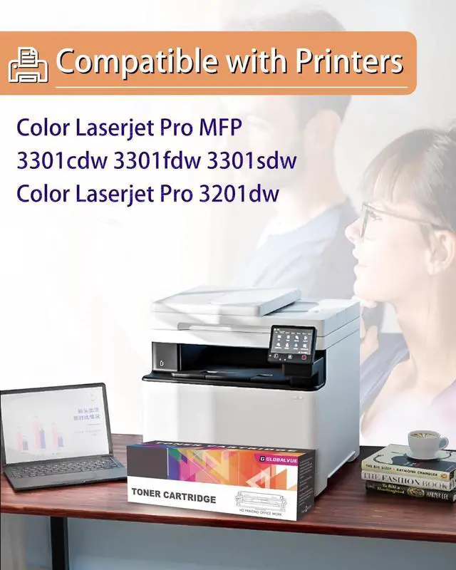Alt view image 2 of 7 - Ennovor 218X 218A Toner Cartridges 4 Pack (NO Chip) Compatible with HP 218X 218A Toner Cartridges Work for Color Pro 3201dw MFP 3301cdw 3301fdw 3301sdw 3201 MFP 3301 Series Prints