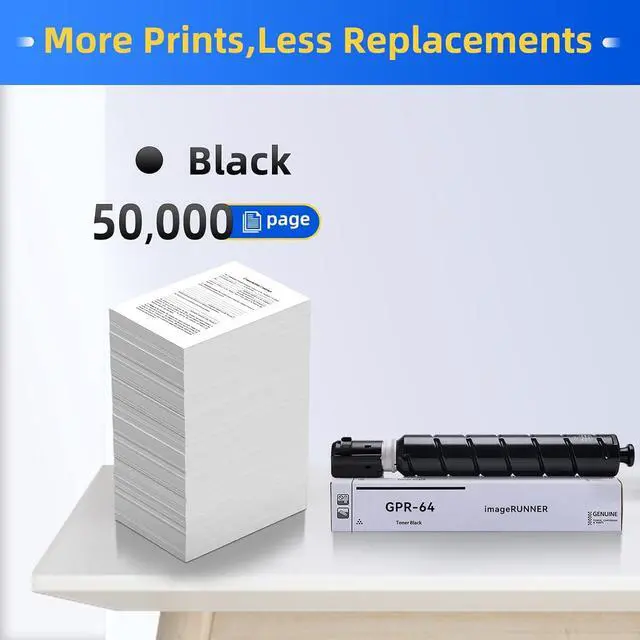 Alt view image 3 of 6 - Ennovor GPR64 Black Toner Compatible for Canon GPR-64 5141C003AA Toner for Canon ImageRunner Advance DX 4825 4835 4845 Printer