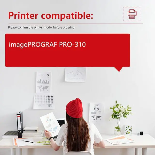 Alt view image 2 of 6 - Ennovor PFI-5100 Ink Cartridges - High Capacity Compatible for Canon imagePROGRAF PRO-310 Printer, (MBK, PBK, C, M, Y, R, GY, PC, PM, CO)-10-Pack