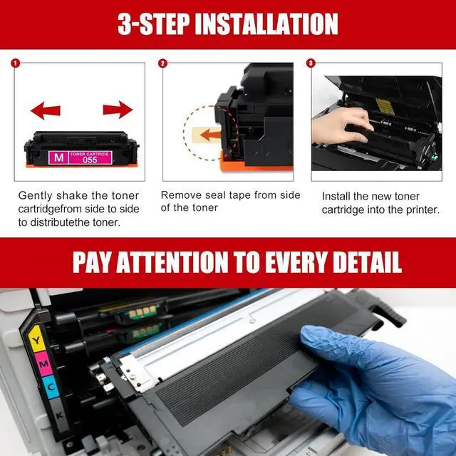Alt view image 6 of 6 - Ennovor 1 Pack 055 3014C001 Magenta Toner Cartridge Compatible 055 Replacement for Canon 055 for Canon ImageClass MF740 LBP660C LBP664Cdw LBP664Cx MF740C MF741Cdw MF742Cdw MF743Cdw MF745Cdw Printer