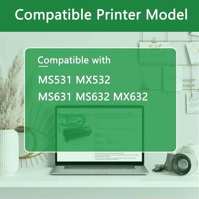 Alt view image 2 of 6 - Ennovor 66S1000 Toner Cartridge(1-Pack, Black) Compatible Replacement for Lexmark 66S1000 Toner Cartridge Work for MS531 MS631 MS632 MX532 MX632 Printer