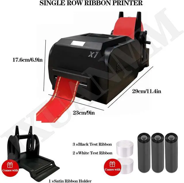 Alt view image 3 of 7 - Ennovor Satin Ribbon Printing Machine Digital Ribbon Printer, Label Printer Foil Stamping Printing Machine for Gi-ft Wrapping, Supports 50+ Languages for Christmas Party,SingleRow