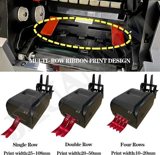 Alt view image 4 of 7 - Ennovor Satin Ribbon Printing Machine Digital Ribbon Printer, Label Printer Foil Stamping Printing Machine for Gi-ft Wrapping, Supports 50+ Languages for Christmas Party,SingleRow