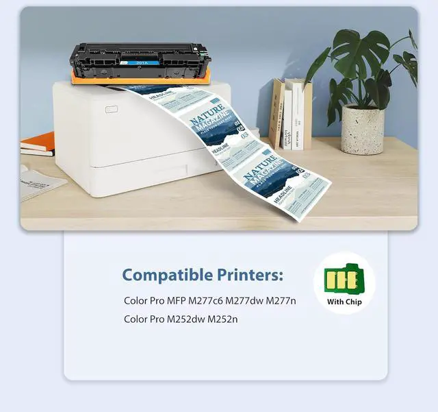 Alt view image 2 of 7 - Ennovor 201A Toner Cartridges 4 Pack Compatible for HP Color Laserjet Pro M277dw Reaplacement for HP201A 201X Set High Yield with M252dw MFP M277dw M277n M277c6 Printer (Black/Cyan/Magenta/Yellow)