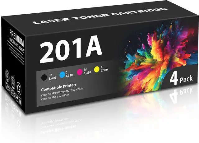 Main image of Ennovor 201A Toner Cartridges 4 Pack Compatible for HP Color Laserjet Pro M277dw Reaplacement for HP201A 201X Set High Yield with M252dw MFP M277dw M277n M277c6 Printer (Black/Cyan/Magenta/Yellow)
