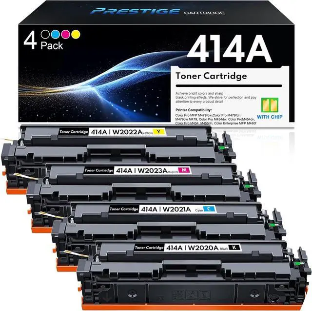 Main image of Ennovor 414A Toner Cartridges 4 Pack Replacement for HP 414A W2020A Works for Color Laserjet Pro MFP M479fdw M454dw M479fdn M454dn MFP M480f M455dn M479 M454 Series (Black Cyan Yellow Magenta)