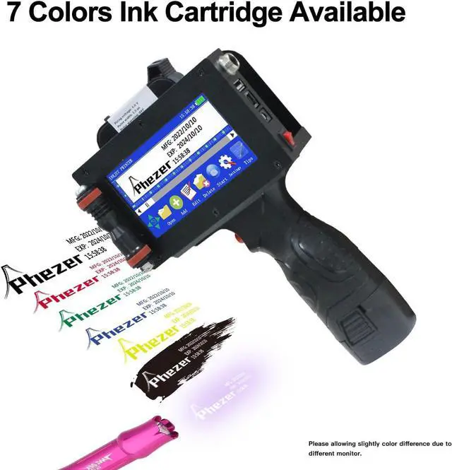 Alt view image 6 of 7 - Ennovor P16-1 Handheld Inkjet Printer, 1 Inch/25.4mm Date Printer with 72ml Solvent Ink Cartridge, Portable Intelligent Coding Machine for Expiry Date/Time/Barcode/QR Code/Logo (Metal Case)