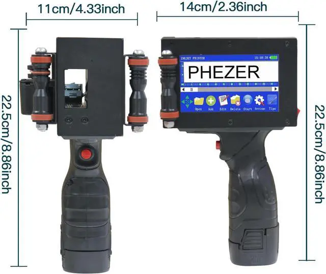 Alt view image 7 of 7 - Ennovor P16-1 Handheld Inkjet Printer, 1 Inch/25.4mm Date Printer with 72ml Solvent Ink Cartridge, Portable Intelligent Coding Machine for Expiry Date/Time/Barcode/QR Code/Logo (Metal Case)