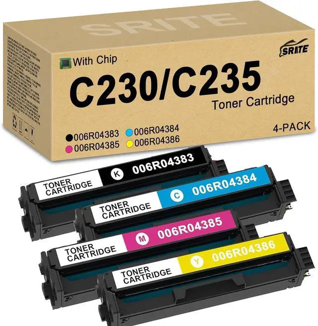 Main image of Ennovor C225 C230 C235 Toner Cartridge 4-Pack with New Chip High Yield 006R04383 006R04384 006R04385 006R04386 Replacement for Xerox C230 C230DNI C235 C235DNI Printers (Black Cyan Magenta Yellow)