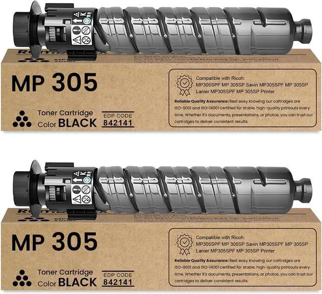 Main image of Ennovor MP 305 MP305 Toner Cartridge High Yield 842141 Type 305 Replacement for Ricoh MP305 Toner Cartridge for MP305 MP 305SP MP305SPF Printer Toner 2-Pack Black