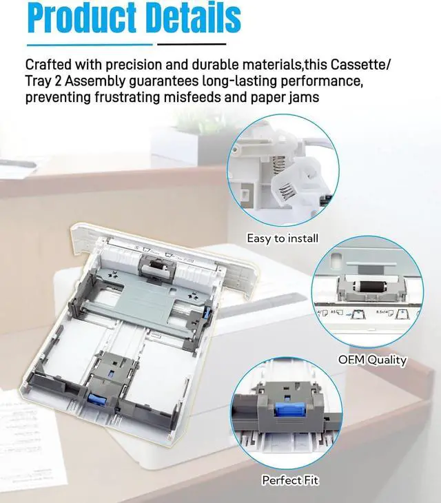 Alt view image 5 of 6 - Ennovor RM2-5392 Paper Tray 2 Assembly/Cassette Fits for HP Laserjet Pro M402n M402dn M403d M403dn M404n M405 M429dw M329 M304 M305 M426fdw M427dw,250-Sheet Capacity