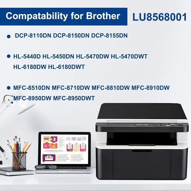 Alt view image 2 of 6 - Ennovor LU8568001 LU9215001 Fuser Unit Compatible for Brother LU8568001 Fuser for MFC-8950DW MFC-8710DW DCP-8110 DN DCP-8155 DN HL-5440D HL-5450DN HL-5470DW HL-6180DW MFC-8510DN, (1 Pack,110/120 Volt)