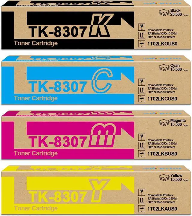 Main image of Ennovor TK-8307 TK8307 Toner Cartridge Black Cyan Magenta Yellow Compatible with Kyocera TK-8307 Toner for use Ink Kyocera TASKalfa 3050ci 3550ci 3051ci 3551ci Printers