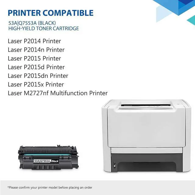 Alt view image 2 of 7 - Ennovor Q7553A 53A Toner Cartridge Black with Chip 2-Pack: Compatible Replacement for HP 53A Q7553A 49A Q5949A Toner with Laser P2015 P2015d P2015dn P2015x P2014 P2014n Printer