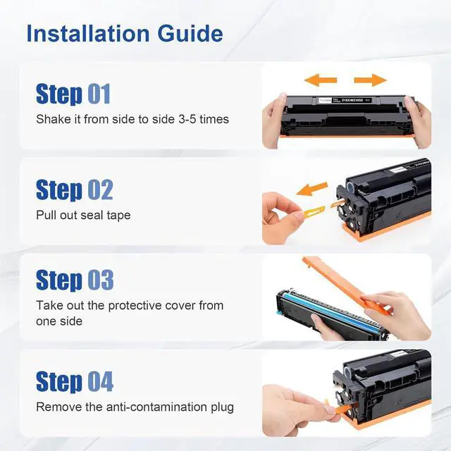 Alt view image 6 of 7 - 218X W2180X Black Toner Cartridge (No Chip) Replacement for HP 218A 218X W2180A W2180X Black Toner Cartridges Compatible with HP Color Pro MFP 3301fdw 3301cdw 3201dw 3301sdw Printer - 2 Black