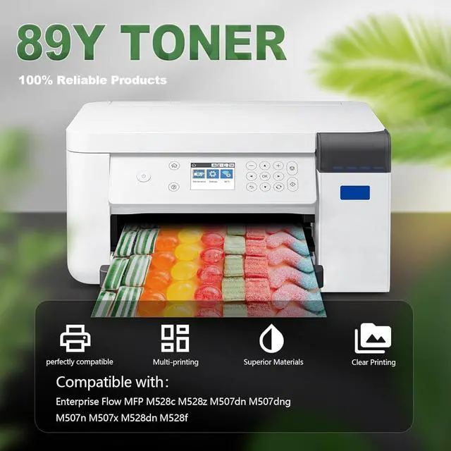 Alt view image 2 of 6 - Ennovor Extra High-Yield 89Y Black Toner Cartridge CF289Y Toner [with New Chip] Replacement for Enterprise Flow MFP M528c M528z M507dn M507dng M507n M507x M528dn M528f Printer (Show Ink Level)