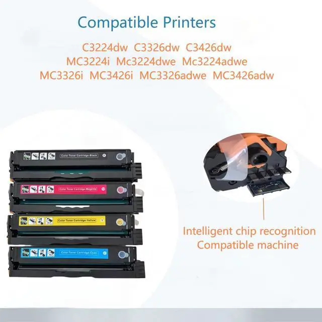 Alt view image 2 of 6 - Ennovor C3210K0 Toner Cartridge with Chip High Yeild - Compatible C3224 Toner Replacement for Lexmark C3224dw MC3224adwe MC3224i MC3326adwe MC3426i MC3326i C3326dw C3426dw Printer (C3210 1K/1C/1M/1Y)