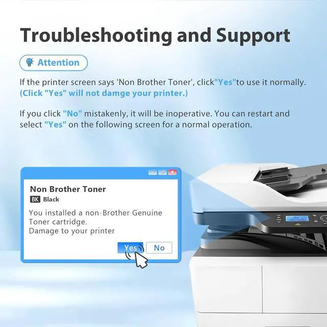 Alt view image 5 of 7 - Ennovor TN223BK TN-223BK Black Toner Cartridge Replacement for Brother TN223BK TN223 TN 227 for HL-3210CW HL-3230CDN HL-3230CDW DCP-L3510CDW DCP-L3550CDW MFC-L3710CW Printer Toner (2 Pack)