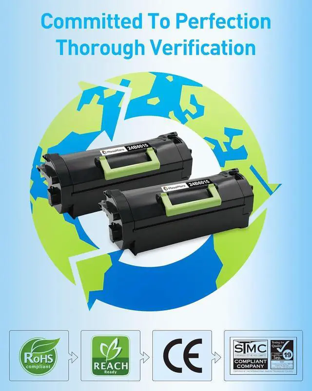 Alt view image 4 of 6 - Ennovor MasaiMara 24B6015 High Capacity 35,000 Pages Compatible Toner Cartridges Replacement for Lexmark XM5163 XM5170 XM5263 M5155 M5163 M5170 Printer (Black, 2-Pack)