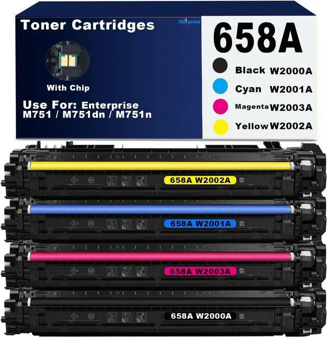 Main image of Ennovor 658 658A Toner Cartridges Compatible with HP 658A W2000A W2001A W2002A W2003A Use for HP Enterprise M751 M751dn M751n Printer(4-Pack Black Cyan Magenta Yellow)