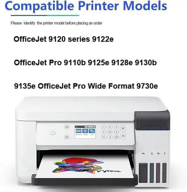 Alt view image 2 of 7 - Ennovor 4 Pack High Yield 936e Ink Cartridges Work for HP 9125e 9128e 9130b 9135e OfficeJet Pro Wide Format 9730e Cyan Magenta Yellow Black Combo Pack