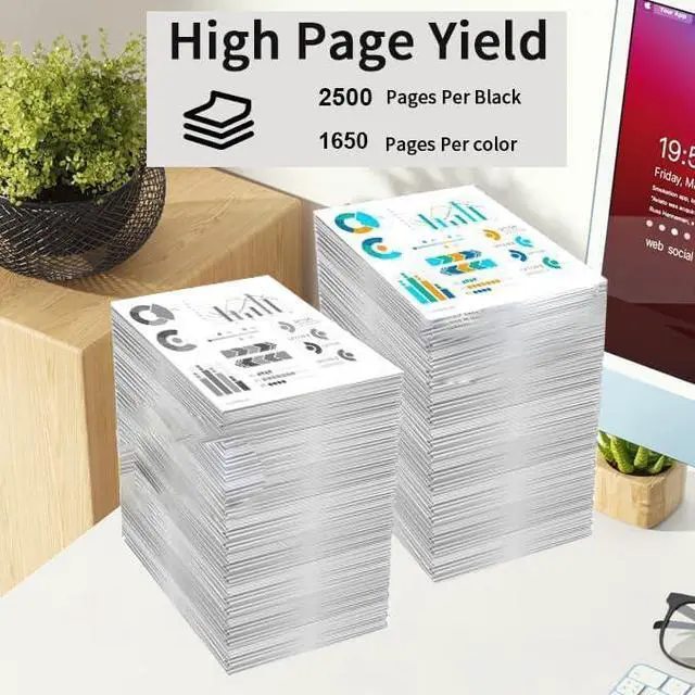Alt view image 3 of 7 - Ennovor 4 Pack High Yield 936e Ink Cartridges Work for HP 9125e 9128e 9130b 9135e OfficeJet Pro Wide Format 9730e Cyan Magenta Yellow Black Combo Pack