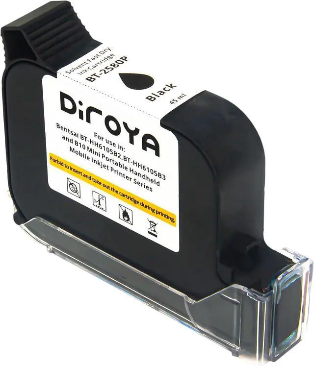 Main image of Ennovor Handheld Printer BT-2580P Solvent Fast Dry Ink Cartridge Replacement for Bentsai BT-HH6105B2, BT-HH6105B3 and B10 Mini Portable Handheld Mobile Inkjet Printer Ink 45ml Nozzle Height 0.5 Inch