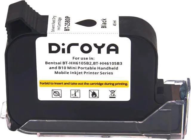 Alt view image 2 of 5 - Ennovor Handheld Printer BT-2580P Solvent Fast Dry Ink Cartridge Replacement for Bentsai BT-HH6105B2, BT-HH6105B3 and B10 Mini Portable Handheld Mobile Inkjet Printer Ink 45ml Nozzle Height 0.5 Inch