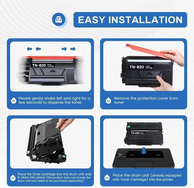 Alt view image 5 of 6 - Ennovor TN820 TN-820 Toner Cartridge Compatible TN820 Black Toner Cartridge Replacement for Brother TN820 TN-820 MFC-L5850DW MFC-L5900DW HL-L6200DW Toner (2 Black).