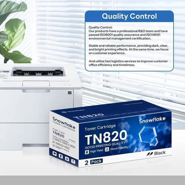 Alt view image 6 of 6 - Ennovor TN820 TN-820 Toner Cartridge Compatible TN820 Black Toner Cartridge Replacement for Brother TN820 TN-820 MFC-L5850DW MFC-L5900DW HL-L6200DW Toner (2 Black).