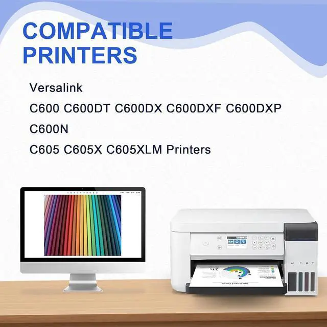 Alt view image 2 of 7 - Ennovor Versalink C600 C605 Toner Cartridge High Yield Compatible for Xerox C600DN C600DT C600DX C600DXP C600N C605X C605XF C605XP C605XT Printer 106R03896 106R03897 106R03898 106R03899