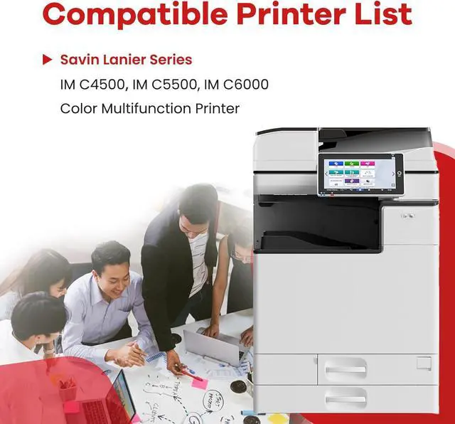 Alt view image 2 of 6 - Ennovor IM C4500 C6000 Toner Cartridges IMC4500 IMC6000 IMC5500 Toner 842279 842280 842281 842282 Replacement for Ricoh IM C4500 IM C5500 IM C6000 Printer (4-Pack,Black Cyan Magenta Yellow)