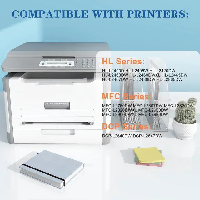 Alt view image 4 of 7 - Ennovor TN830XL TN830 High Yield Toner Cartridge Compatible for Brother TN830XL TN830 Toner Cartridge use with HL-L2460DW DCP-L2640DW MFC-L2820DW HL-L2480DW HL-L2400D Printer, 2 Pack Black